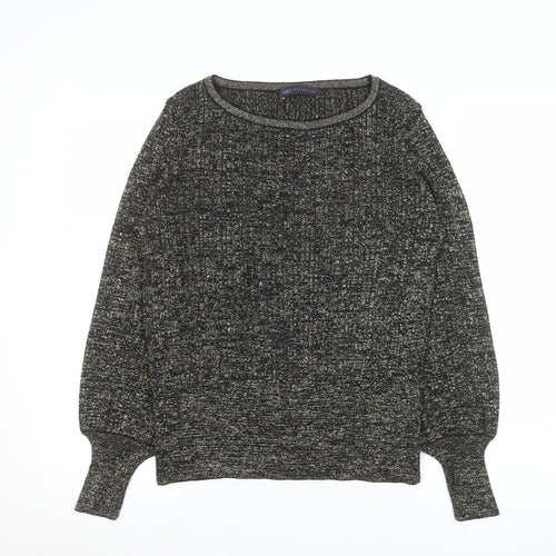 Marks and Spencer Womens Black Metallic Knit Medium Pullover Jumper