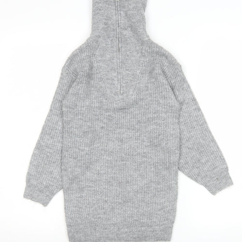 I Love Girlswear Grey Knit High Neck Pullover Sweatshirt Age 8 Years