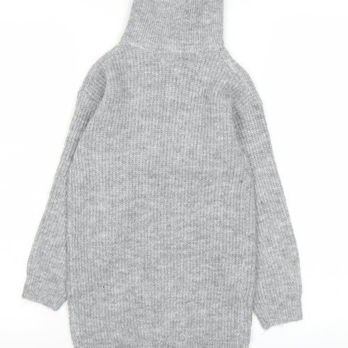 I Love Girlswear Grey Knit High Neck Pullover Sweatshirt Age 8 Years