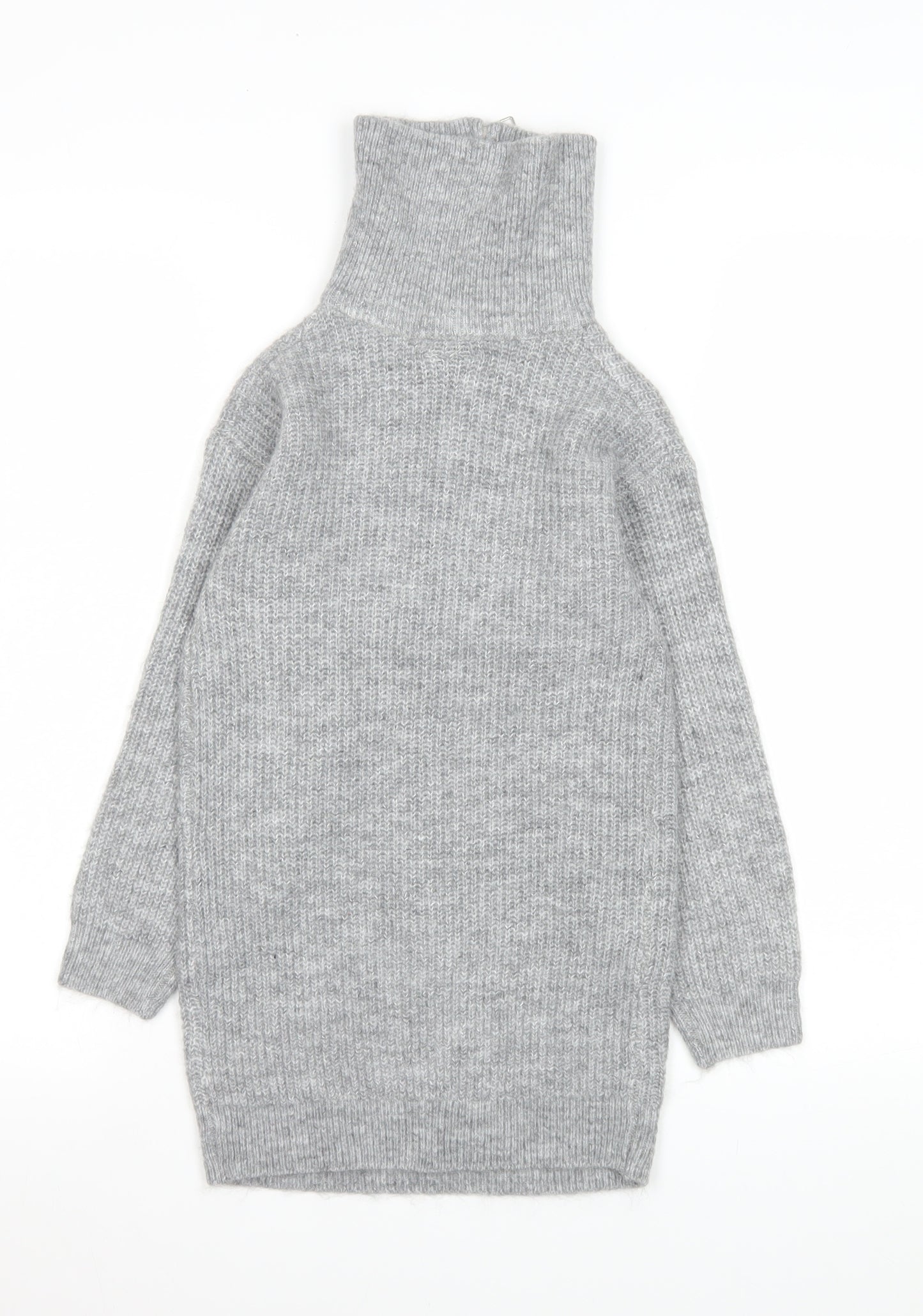 I Love Girlswear Grey Knit High Neck Pullover Sweatshirt Age 8 Years