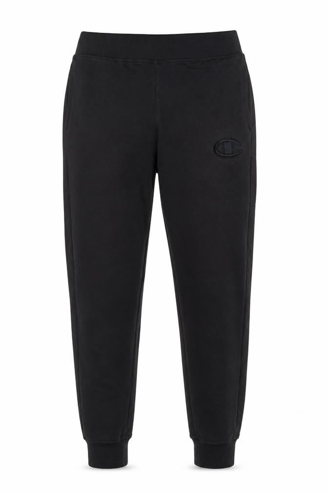 Front view of Champion Men's Black Medium Jogger Sweatpants with Pockets