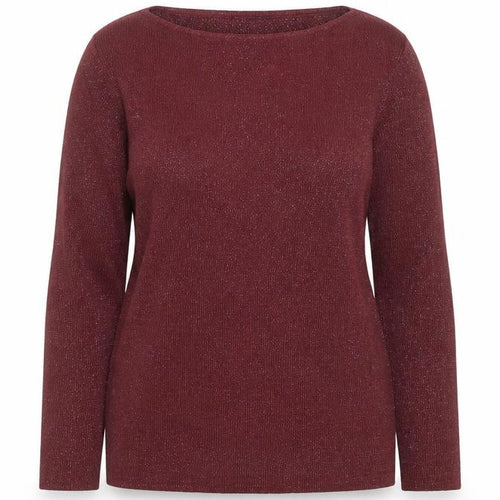 Berkertex Womens Red Knit 3/4 Sleeve Boat Neck Top Size 10-12