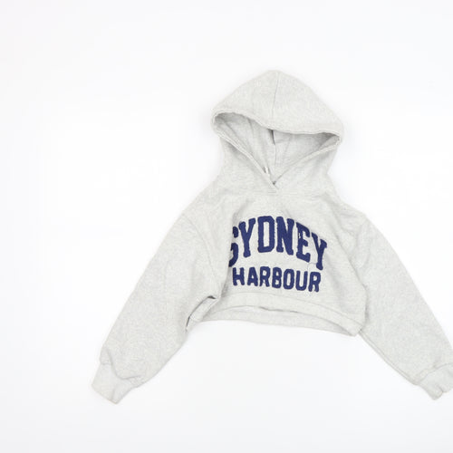 Zara Girls Grey Sydney Harbour Hoodie 8-9 Years Pullover Fleece Sweatshirt