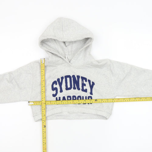 Zara Girls Grey Sydney Harbour Hoodie 8-9 Years Pullover Fleece Sweatshirt