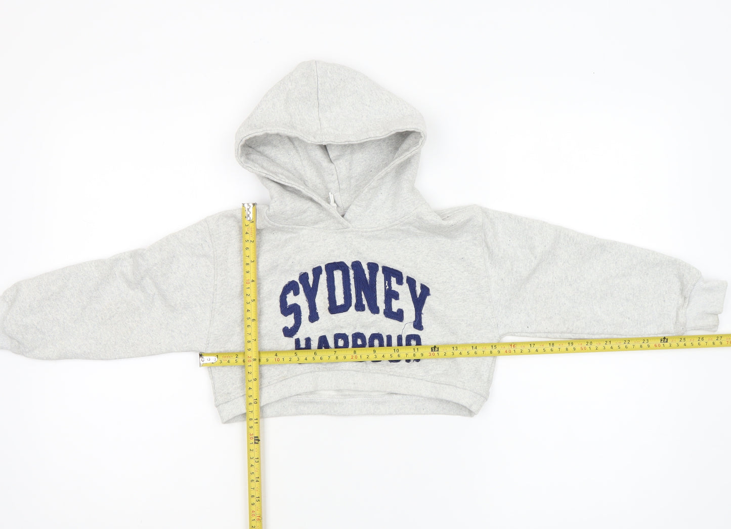 Zara Girls Grey Sydney Harbour Hoodie 8-9 Years Pullover Fleece Sweatshirt