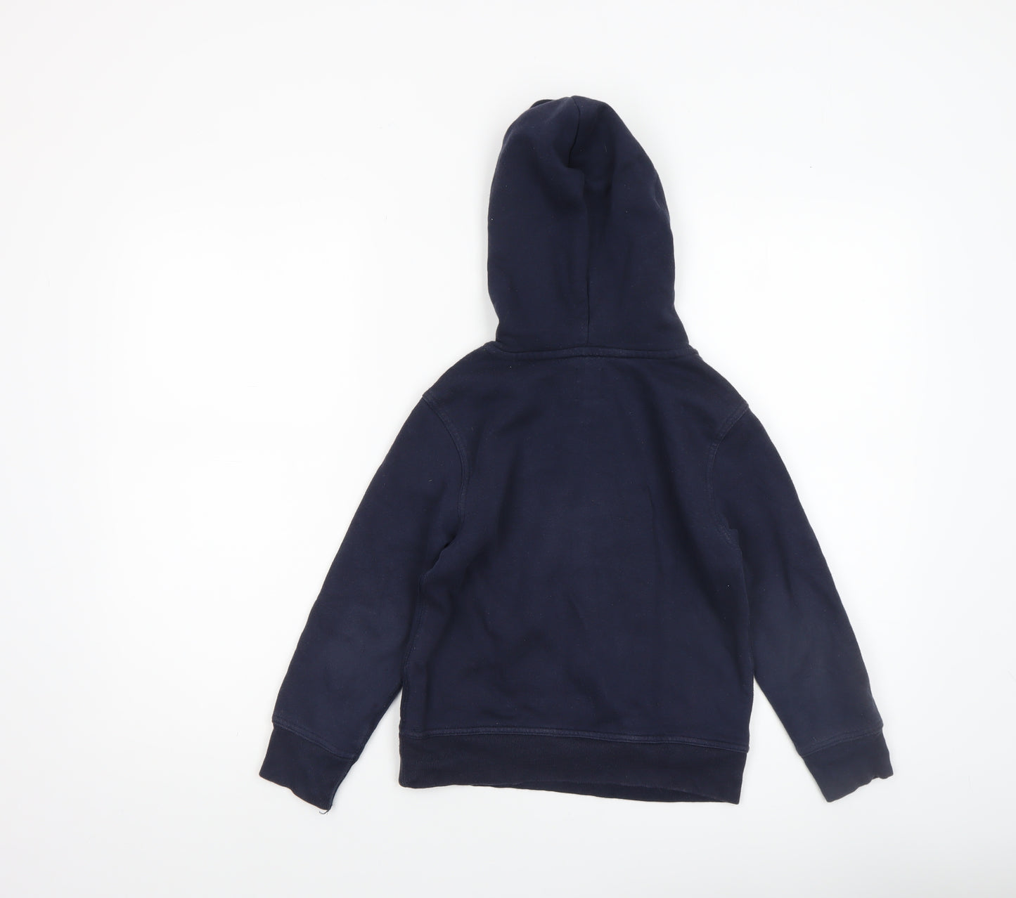 GAP Boys Navy Blue Logo Pullover Hoodie Size 6-7 Years Fleece Cotton Blend