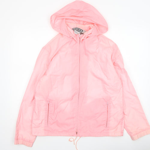 Neyelle Women’s Pink Nylon Hooded Windbreaker Jacket Size M