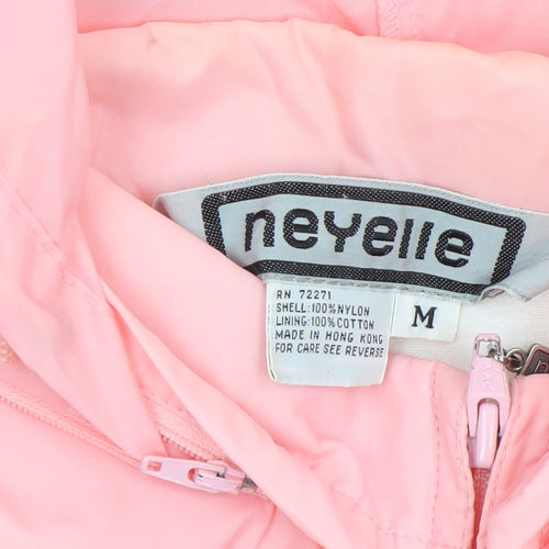 Neyelle Women’s Pink Nylon Hooded Windbreaker Jacket Size M