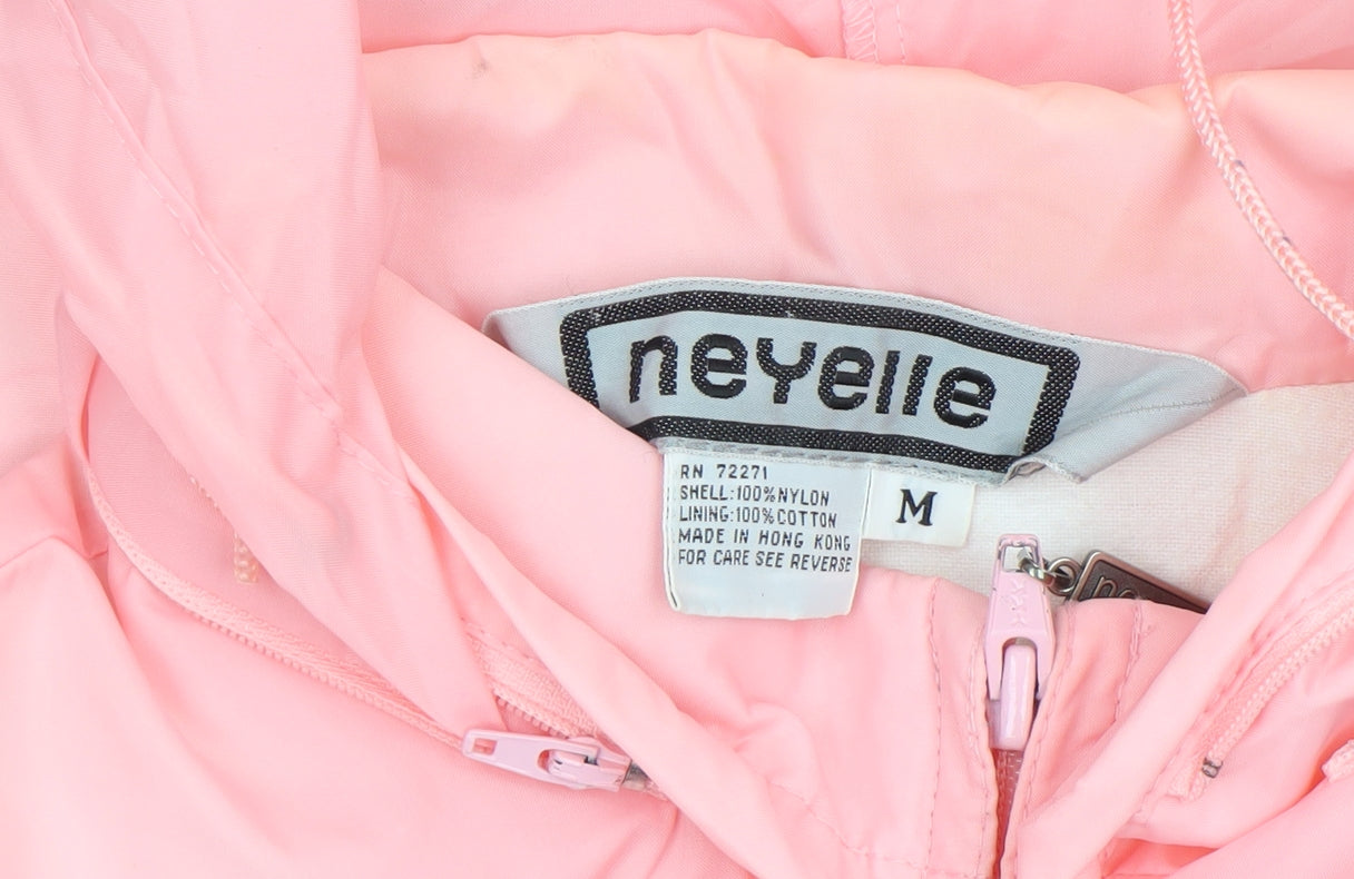 Neyelle Women’s Pink Nylon Hooded Windbreaker Jacket Size M