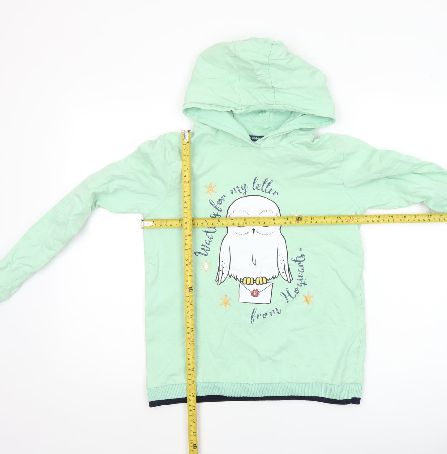 Harry Potter Girls Green Hedwig Pullover Hoodie 12-13 Years Cotton