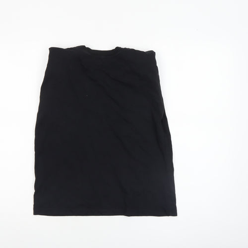 Zara Women's Black Cotton Basic Crew Neck T-Shirt Size S
