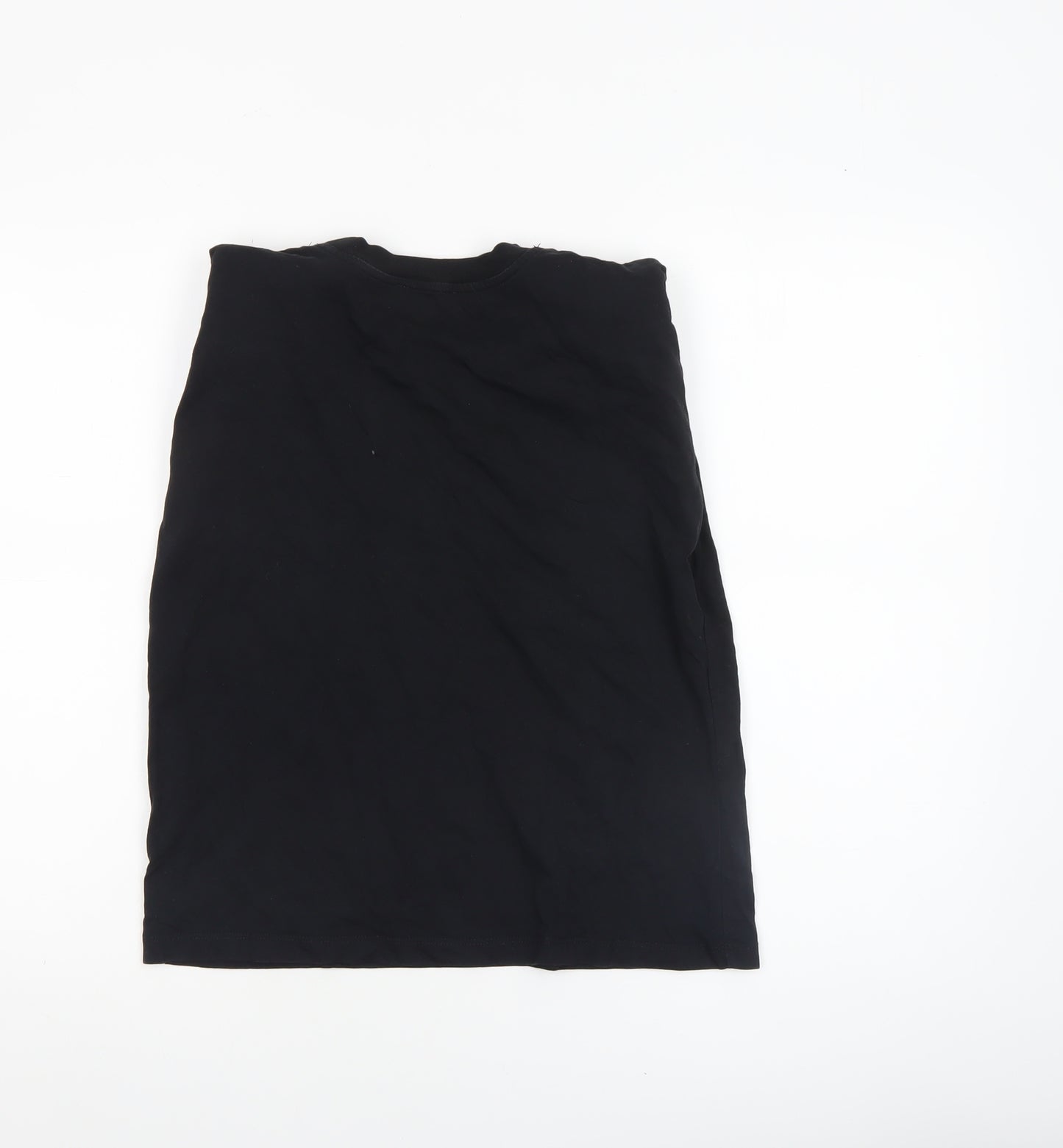 Zara Women's Black Cotton Basic Crew Neck T-Shirt Size S