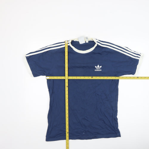 adidas Men's Blue Crew Neck Short Sleeve Cotton Sports T-Shirt Size M