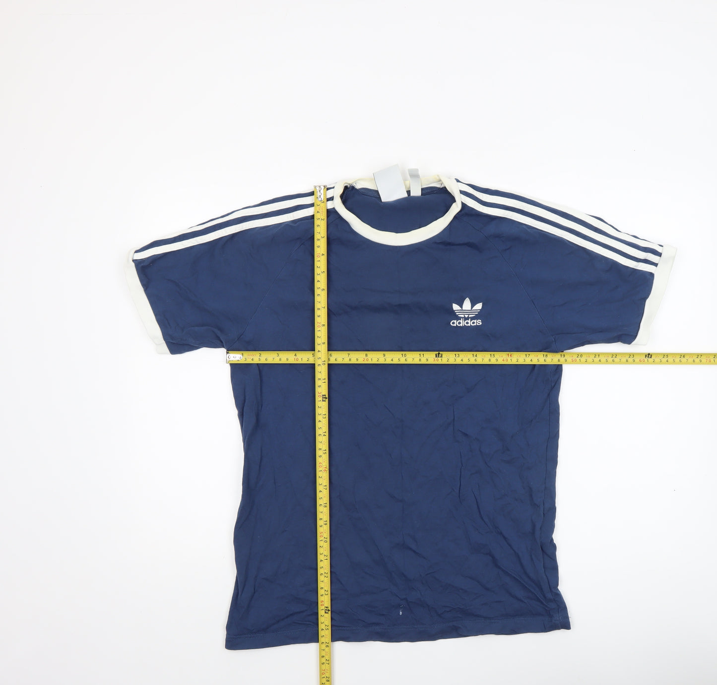 adidas Men's Blue Crew Neck Short Sleeve Cotton Sports T-Shirt Size M