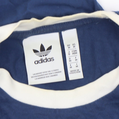 adidas Men's Blue Crew Neck Short Sleeve Cotton Sports T-Shirt Size M