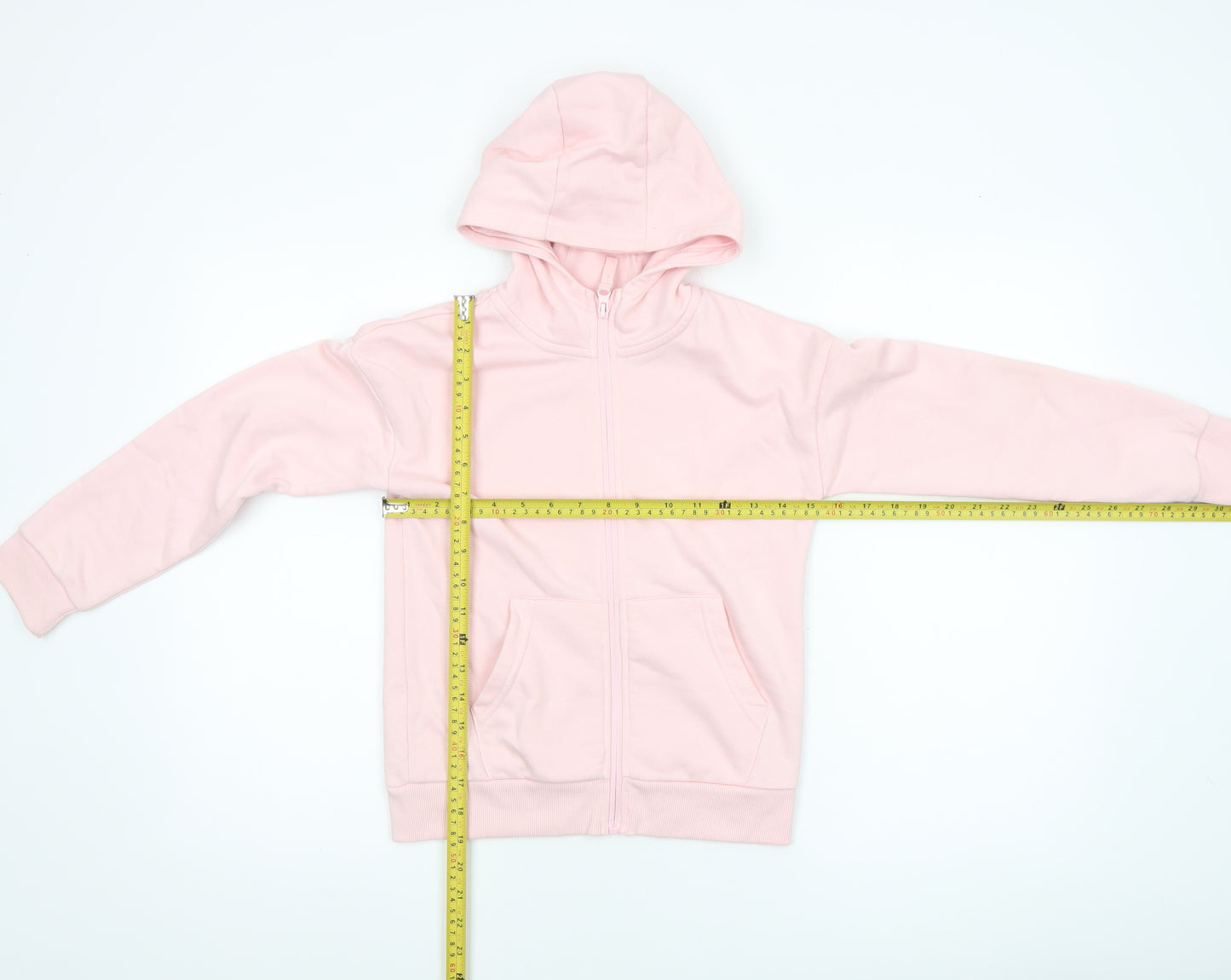 Dunnes Stores Girls Pink Full Zip Hoodie 9-10 Years Cotton Blend