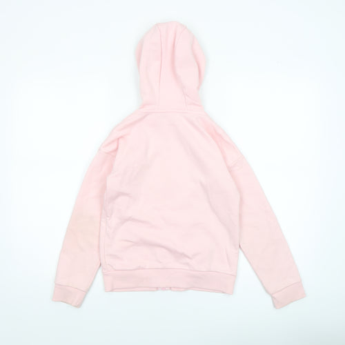 Dunnes Stores Girls Pink Full Zip Hoodie 9-10 Years Cotton Blend