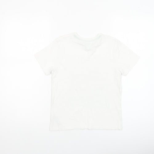 Primark Girls White Sequin Lucky Clover T-Shirt 7-8 Years