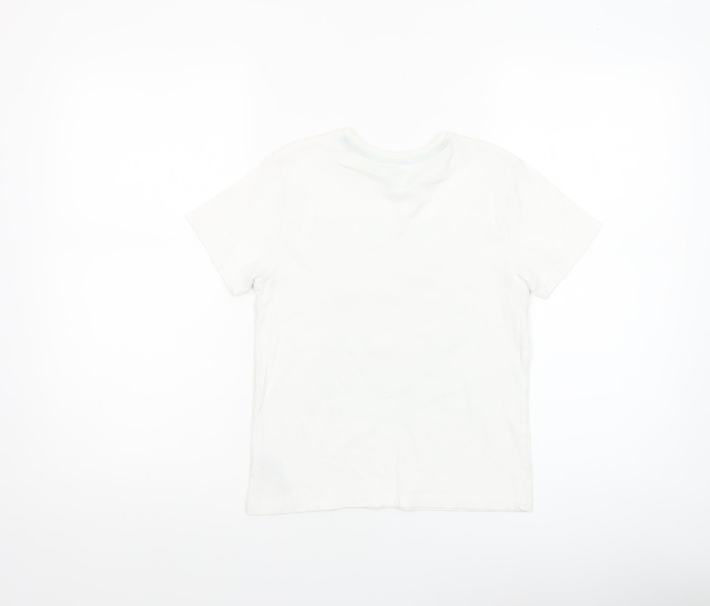 Primark Girls White Sequin Lucky Clover T-Shirt 7-8 Years