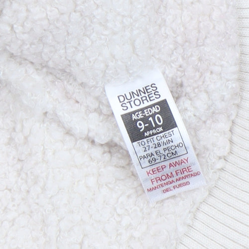 Dunnes Stores Girls Ivory Faux Fur Fleece Zip Waistcoat 9-10 Years