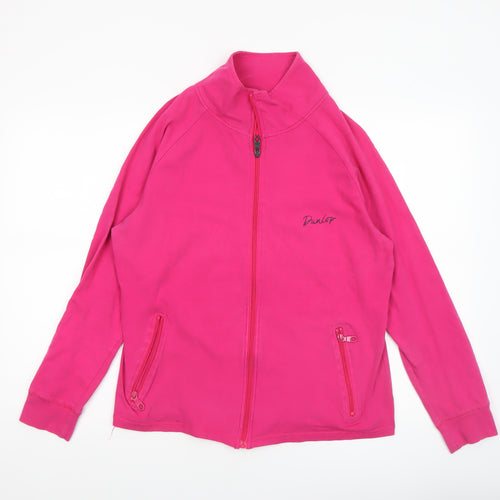 Dunlop Womens Pink Full Zip Lightweight Jersey Jacket L