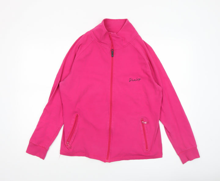 Dunlop Womens Pink Full Zip Lightweight Jersey Jacket L