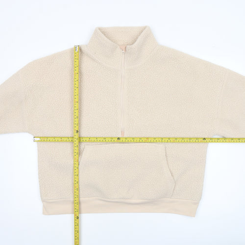 Dunnes Women’s Ivory Fleece 1/2 Zip Pullover Sweatshirt Size L