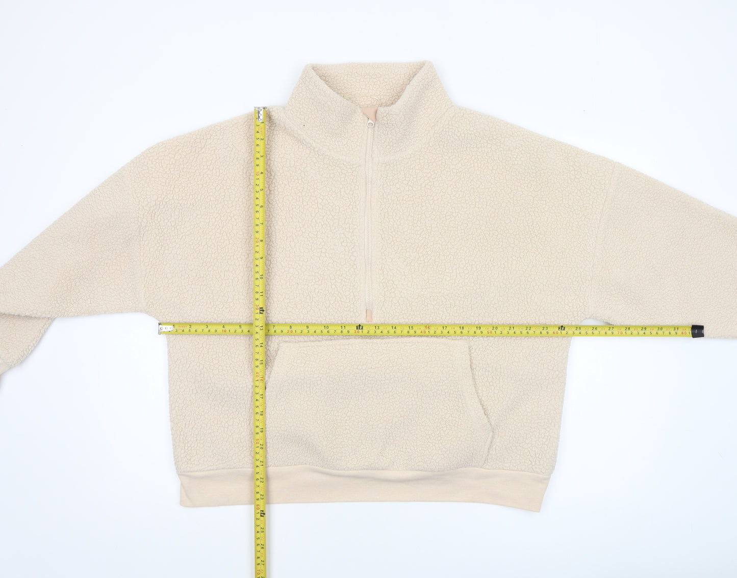 Dunnes Women’s Ivory Fleece 1/2 Zip Pullover Sweatshirt Size L