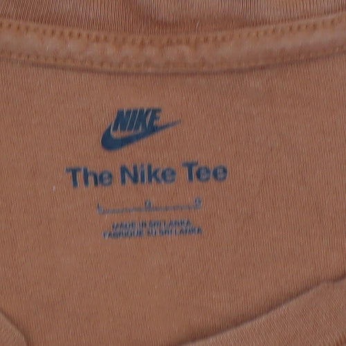 Nike Men's Brown Short Sleeve Crew Neck Cotton T-Shirt Size S