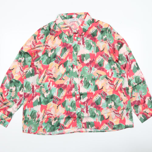 Gallery Women's Multicoloured Long Sleeve Button-Up Shirt UK 20