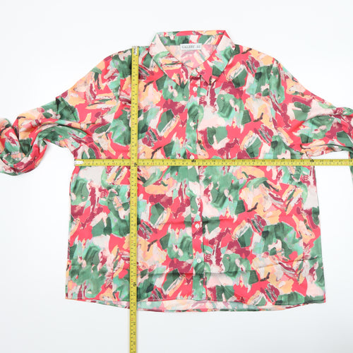 Gallery Women's Multicoloured Long Sleeve Button-Up Shirt UK 20