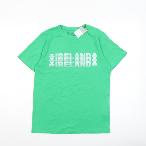 Primark Cares Boys Green Ireland Graphic Cotton T-Shirt 10-11 Years 146cm