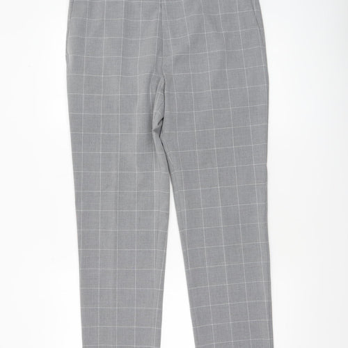 H&M Men's Grey Check Slim Fit Dress Trousers Size 32