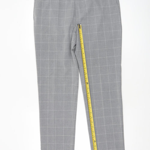 H&M Men's Grey Check Slim Fit Dress Trousers Size 32