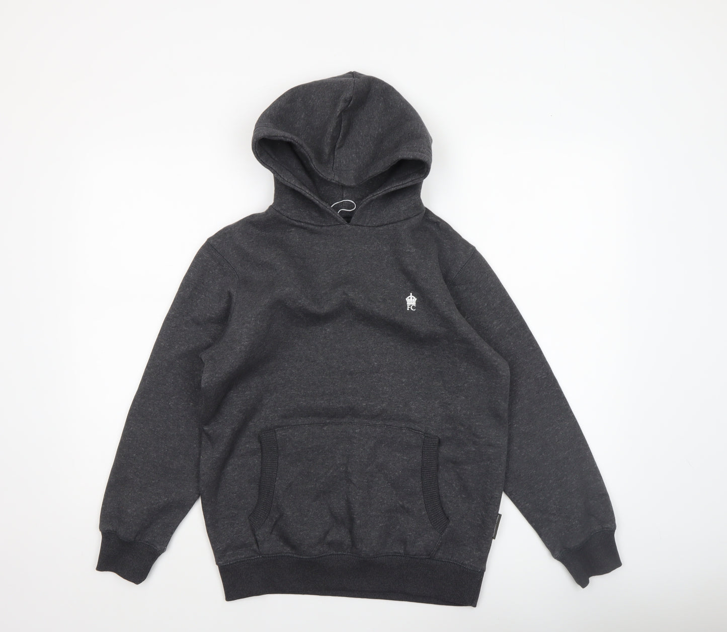 French Connection Boys Charcoal Pullover Hoodie Size 13-14 Years Cotton Blend
