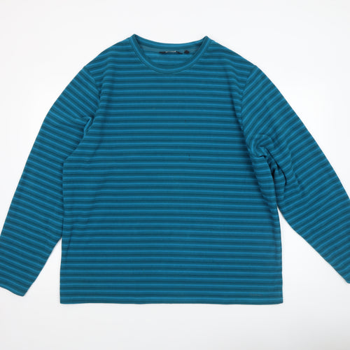 Rohan Men's Blue Striped XL Long Sleeve Polyester Casual Top