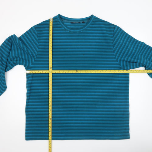 Rohan Men's Blue Striped XL Long Sleeve Polyester Casual Top