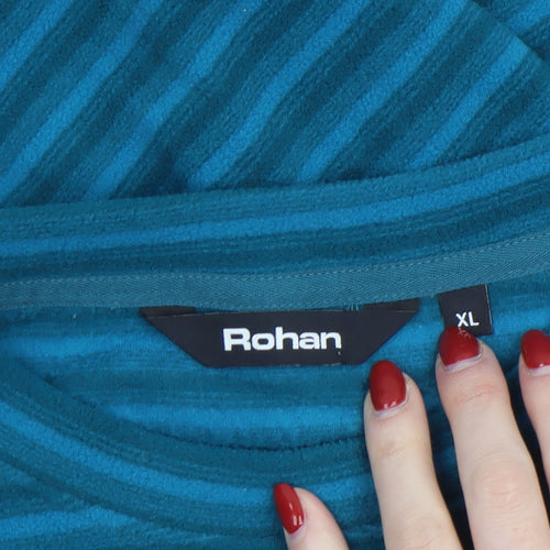 Rohan Men's Blue Striped XL Long Sleeve Polyester Casual Top