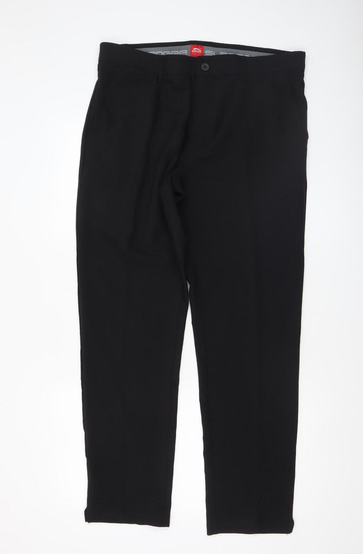 Slazenger Men's Black Regular Fit Stretch Trousers 36W 31L