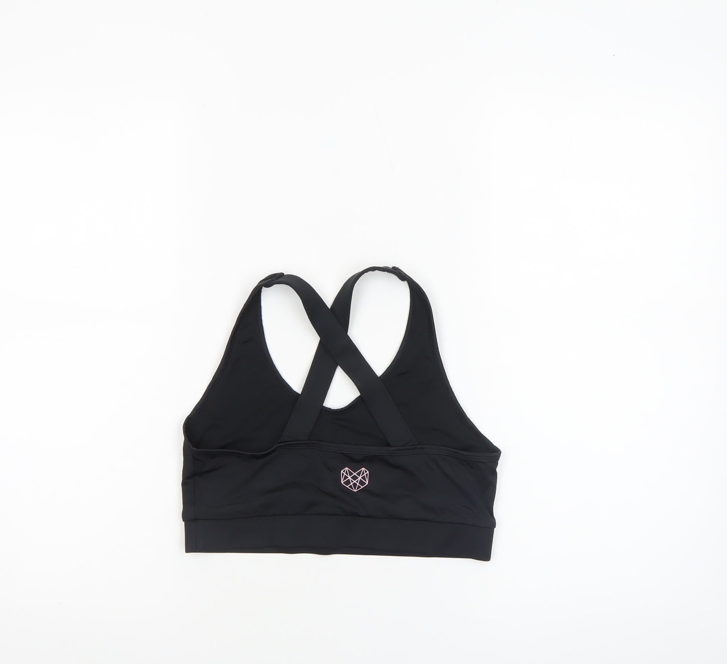 Pink Soda Sport Women Black Size 10 Sports Bra Racerback Medium Support