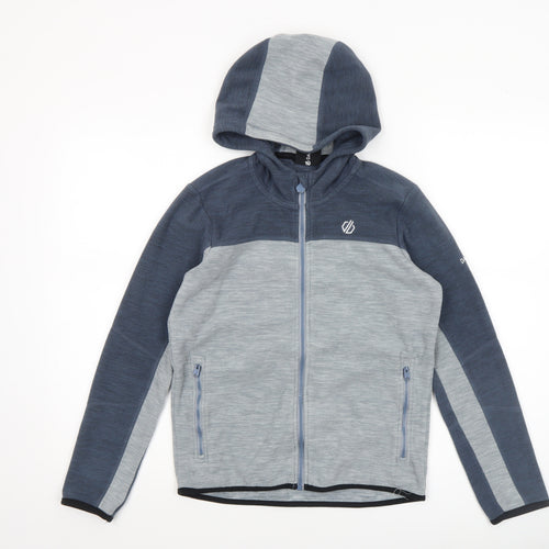 Dare2b Boys Blue Grey Full Zip Hoodie Age 13 Years 158cm Polyester Fleece