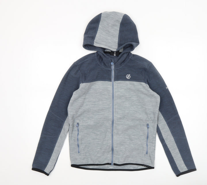 Dare2b Boys Blue Grey Full Zip Hoodie Age 13 Years 158cm Polyester Fleece