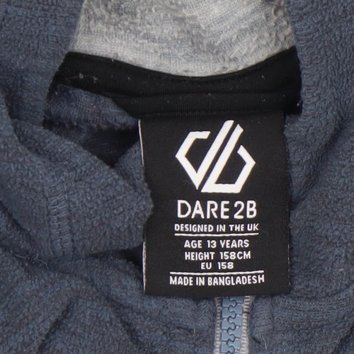 Dare2b Boys Blue Grey Full Zip Hoodie Age 13 Years 158cm Polyester Fleece