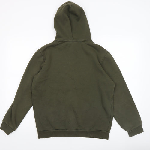 Puma Men’s Green Pullover Hoodie Size S Fleece Logo Sweatshirt