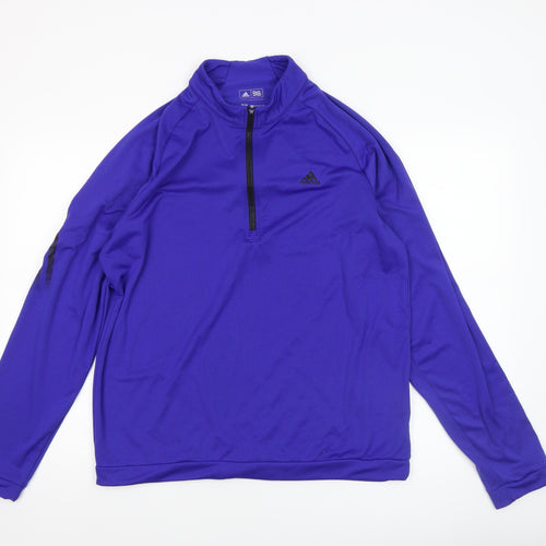 Adidas Men's Purple 1/4 Zip Golf Sweatshirt M Regular Fit