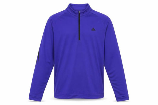 Front view of Adidas Men's Purple 1/4 Zip Golf Sweatshirt M Regular Fit