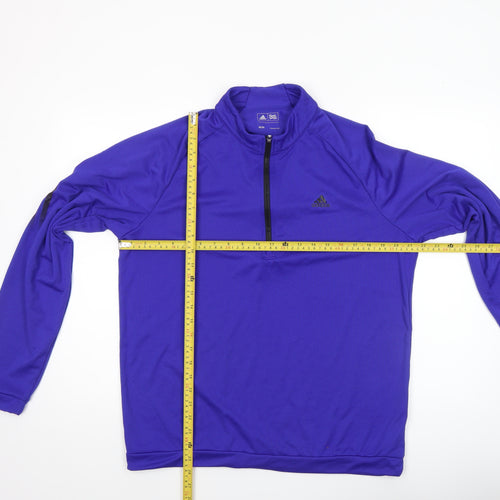Adidas Men's Purple 1/4 Zip Golf Sweatshirt M Regular Fit
