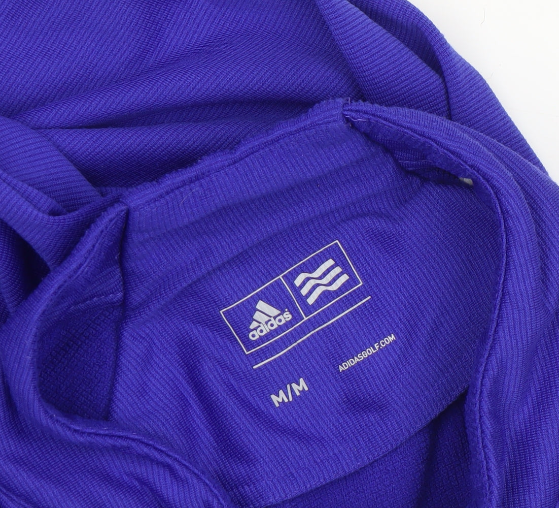 Adidas Men's Purple 1/4 Zip Golf Sweatshirt M Regular Fit