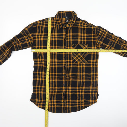 New Look Boys Yellow Check Flannel Long Sleeve Button-Up Shirt Age 11 146cm