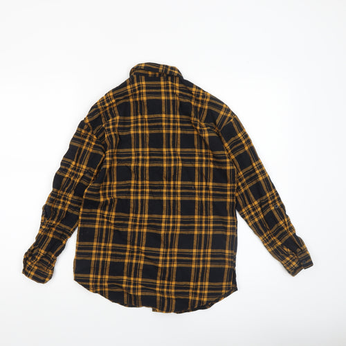 New Look Boys Yellow Check Flannel Long Sleeve Button-Up Shirt Age 11 146cm